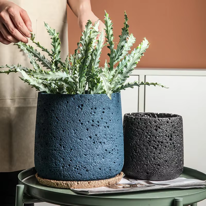 Décoration de pot de fleur en ciment nordique