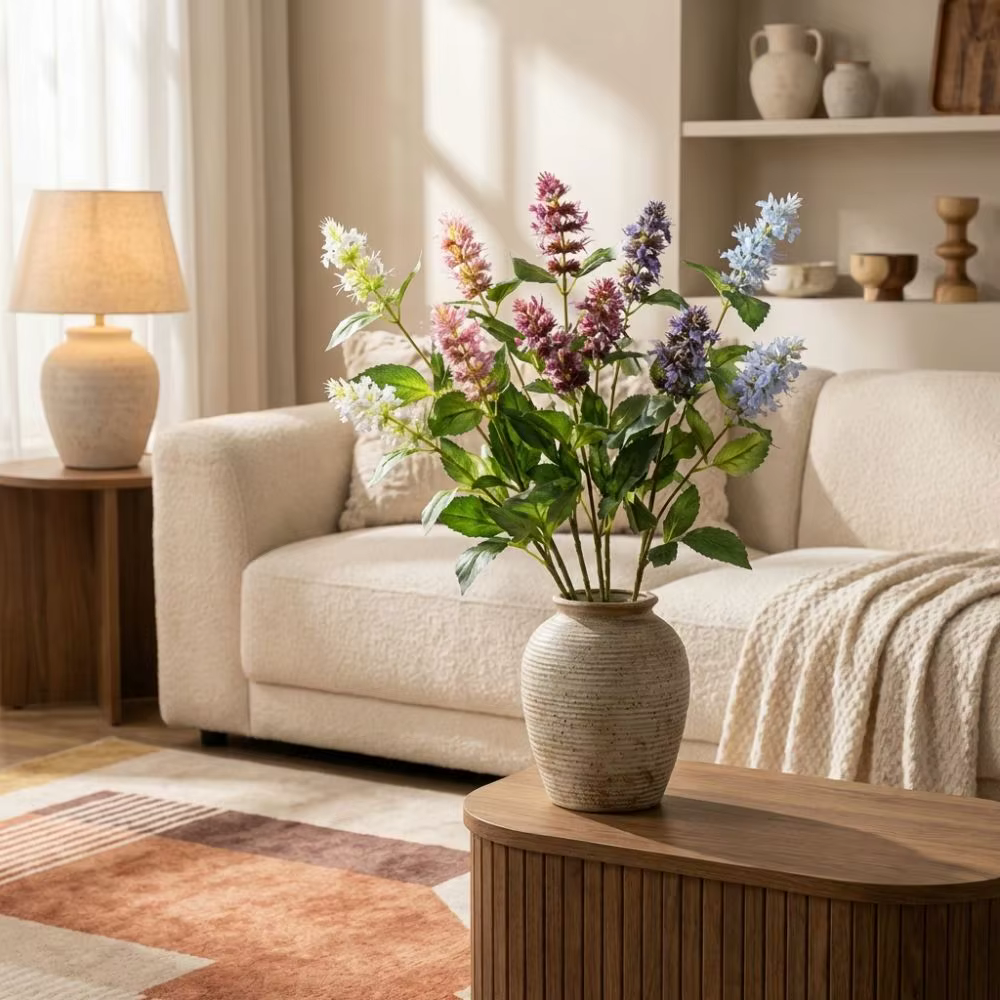 Fleur artificielle de Pogostemon à 3 têtes
