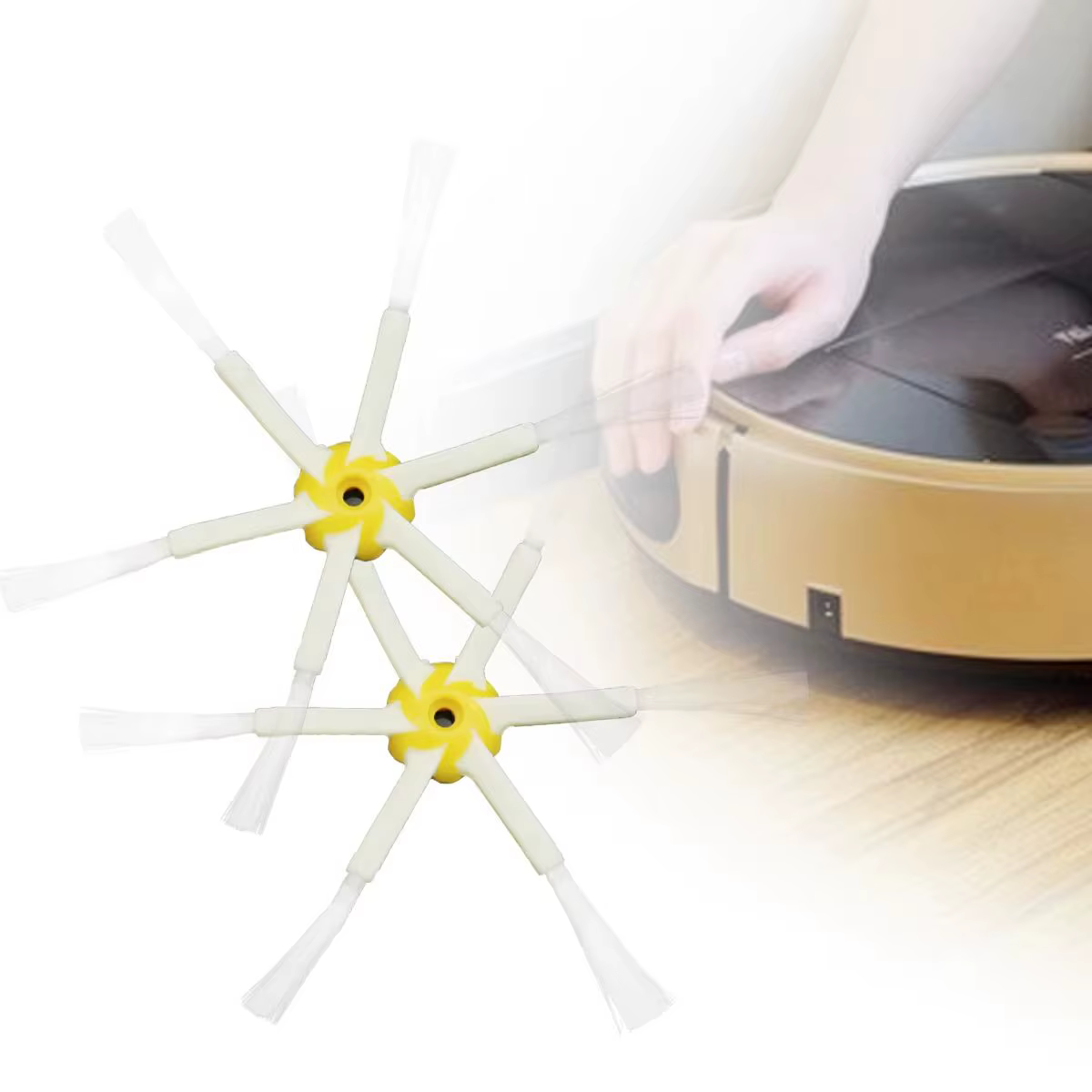 Accessoires pour aspirateur compatibles avec IRobot Roomba séries 500, 600, 700, 550, 560, 630, 650, 760, 770, 780, brosse latérale à 6 bras