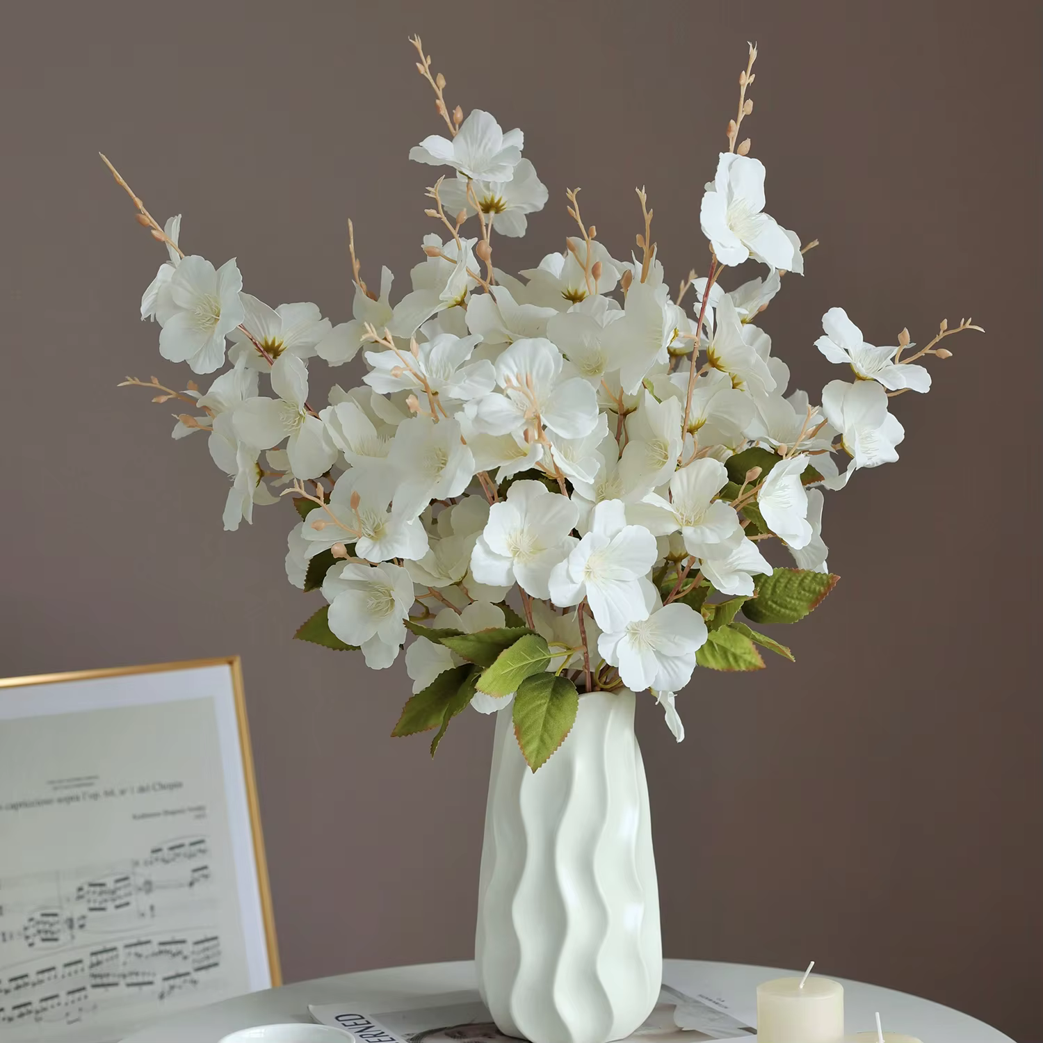 Fleurs artificielles soie Magnolia extérieur cour et jardin mariage mariée Bouquet Vase pour la décoration intérieure Festival fête couronne bricolage cadeau