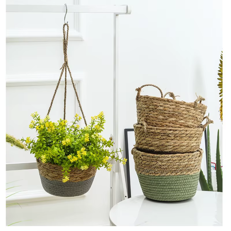 Pot suspendu de jardin en macramé