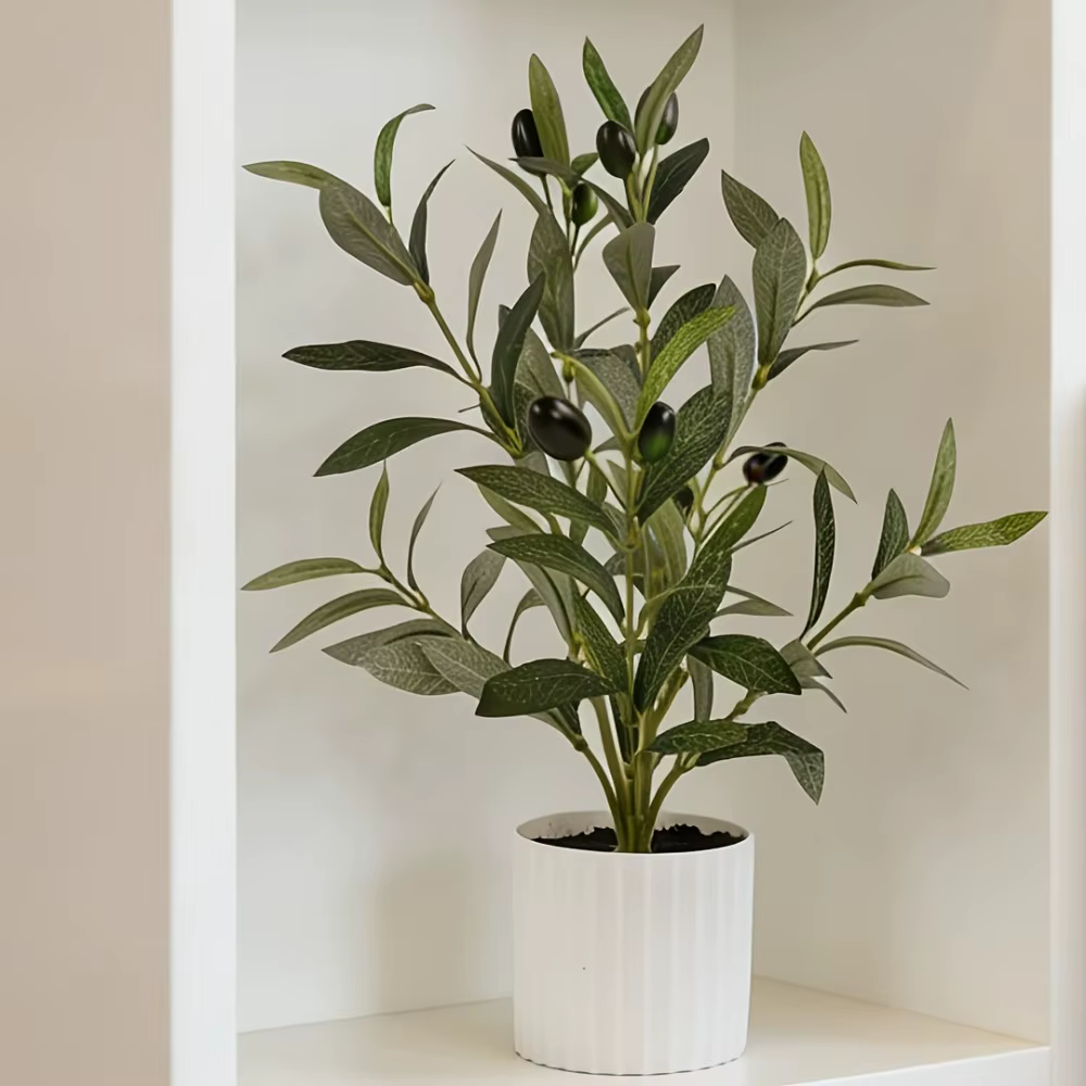 1 arbre d'olivier artificiel en pot pour la décoration de la maison