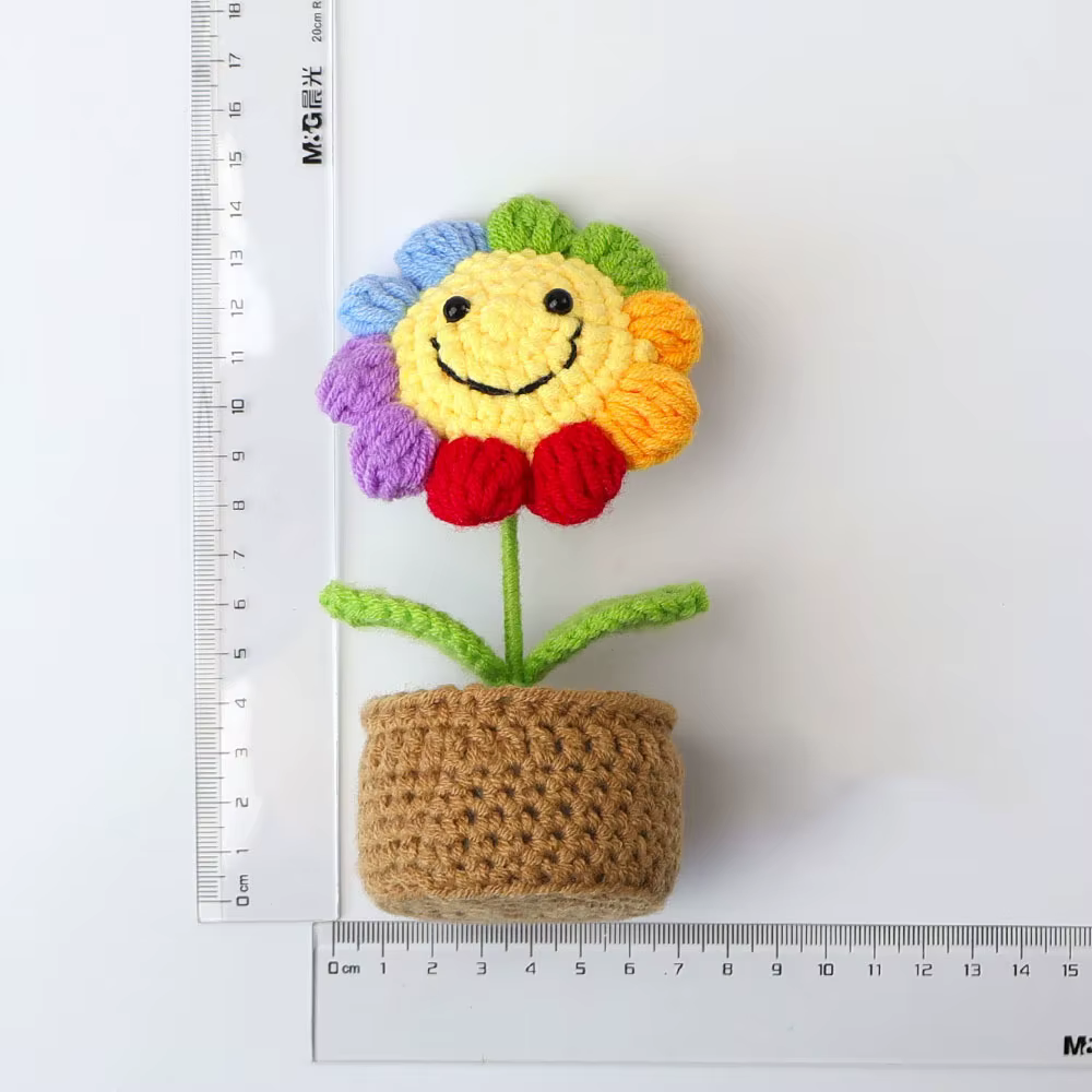 Crochet tournesols en Pot mignon tricot Pot de fleur Pot