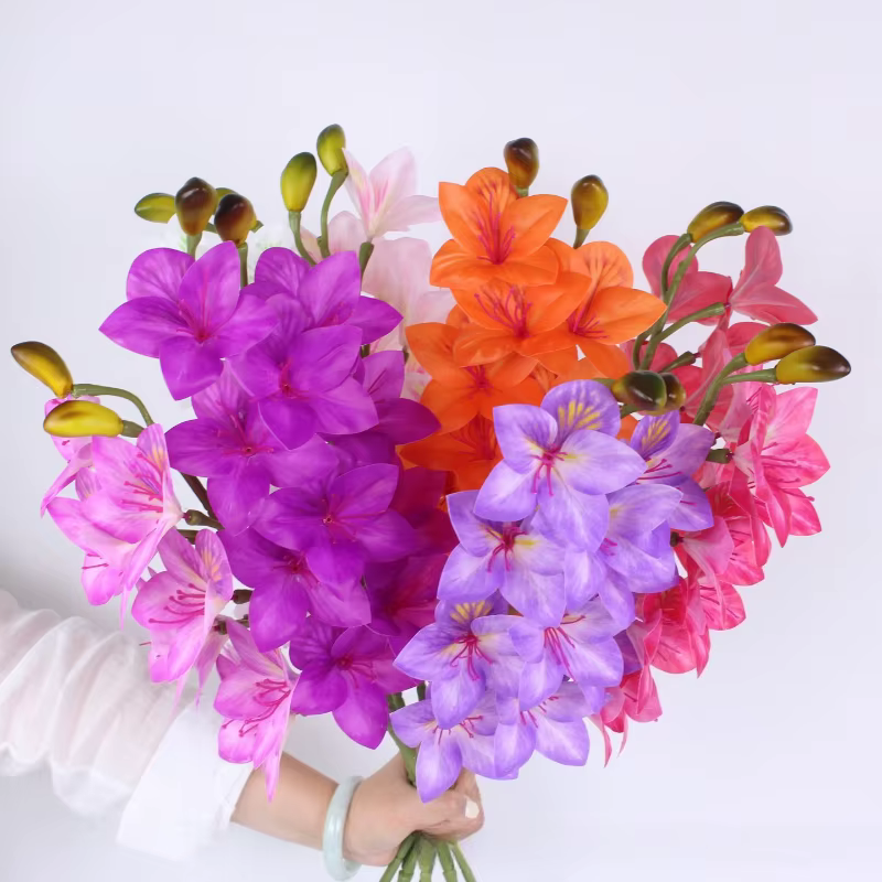 6 pièces de fausses fleurs artificielles en PU
