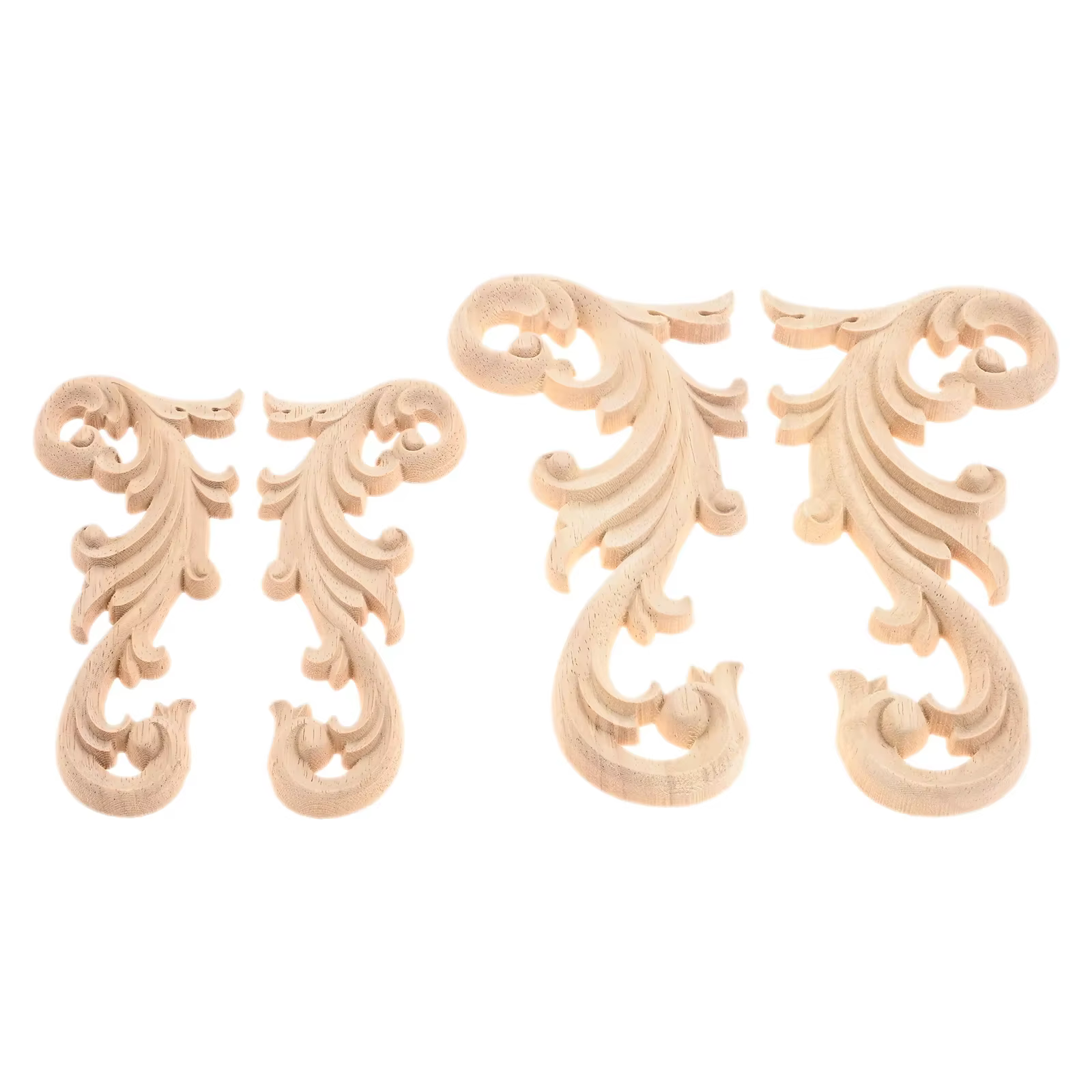 2 pièces Floral bois Applique coin Onlay bricolage