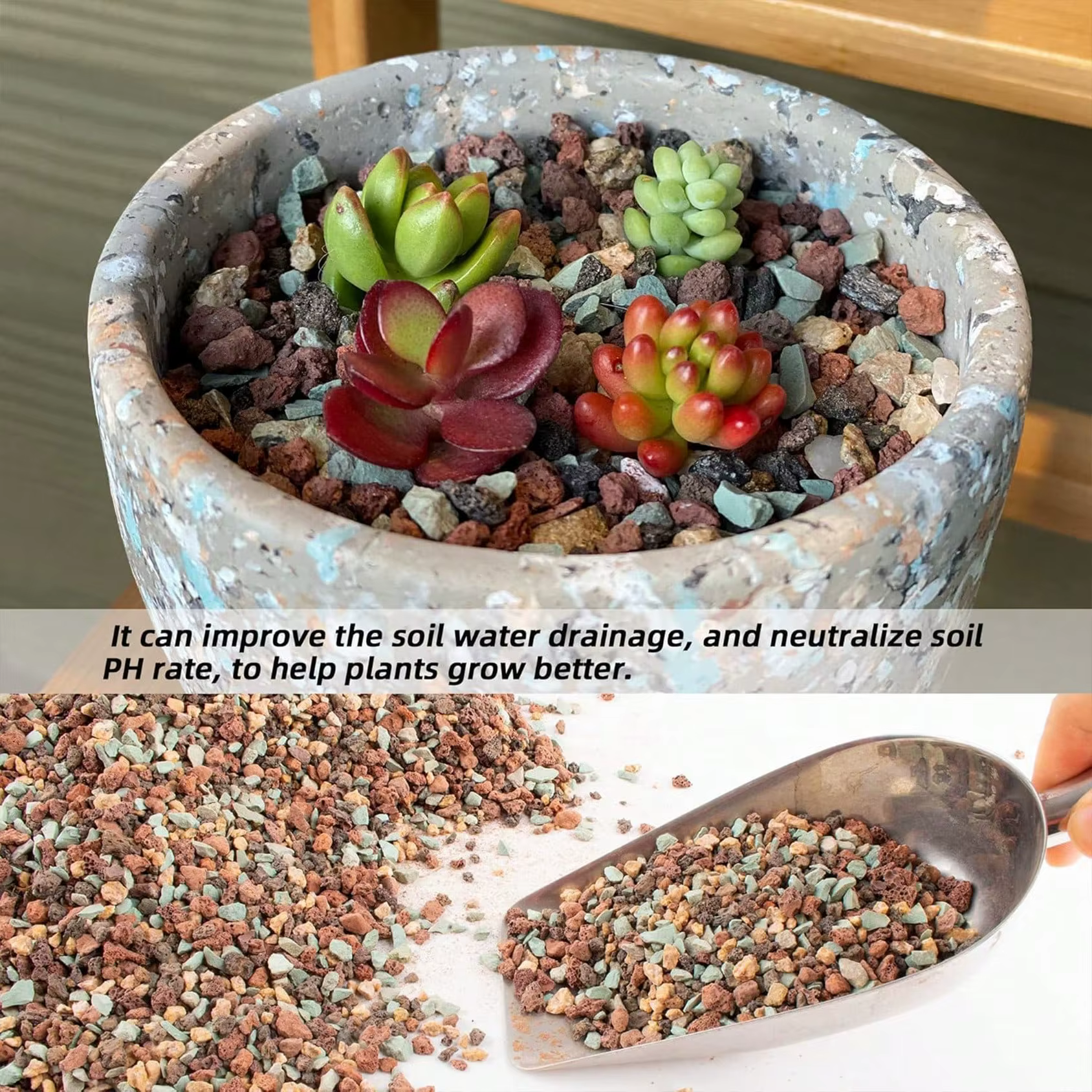Mélange de galets de roche de lave horticole