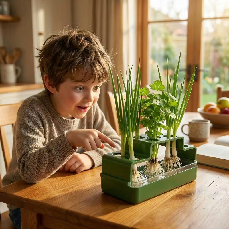 Système hydroponique de culture d'oignons verts avec dispositif d'arrosage automatique