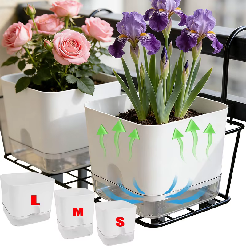 Pots de fleurs en plastique imitation céramique