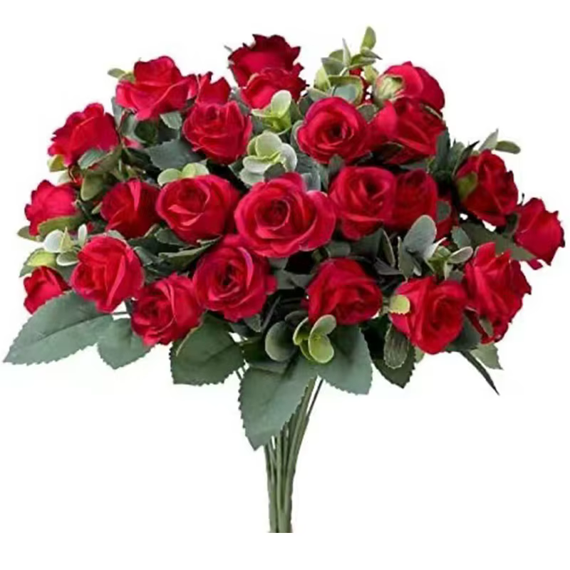 Bouquet de roses artificielles en soie