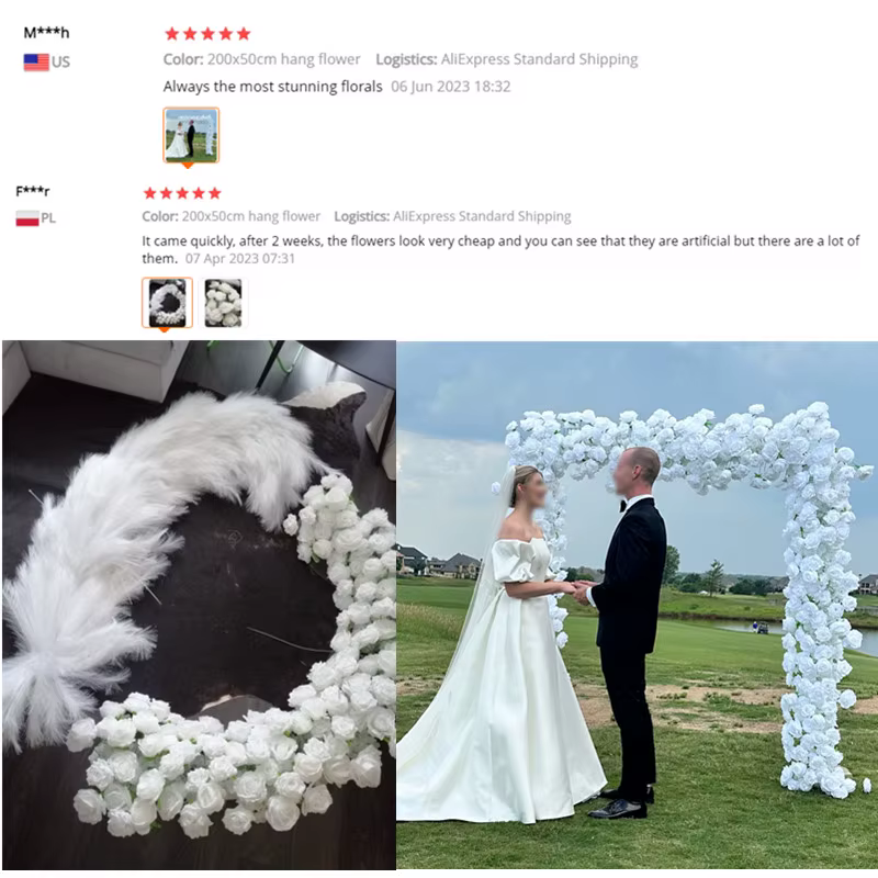 Rose d'herbe de Pampas blanche pour mariage