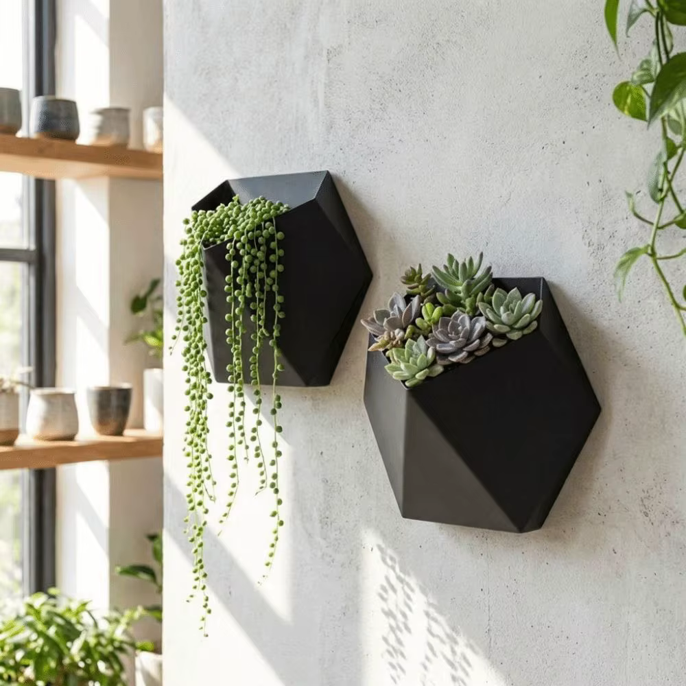 Pot de fleurs hexagonal géométrique de style moderne