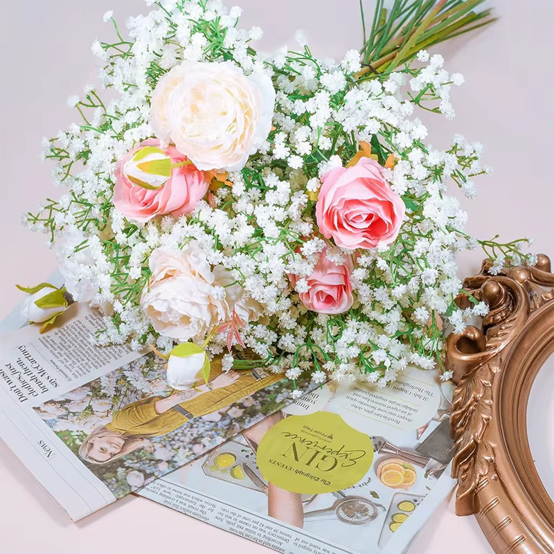 1 pièce de fleurs artificielles Gypsophila de 63 cm