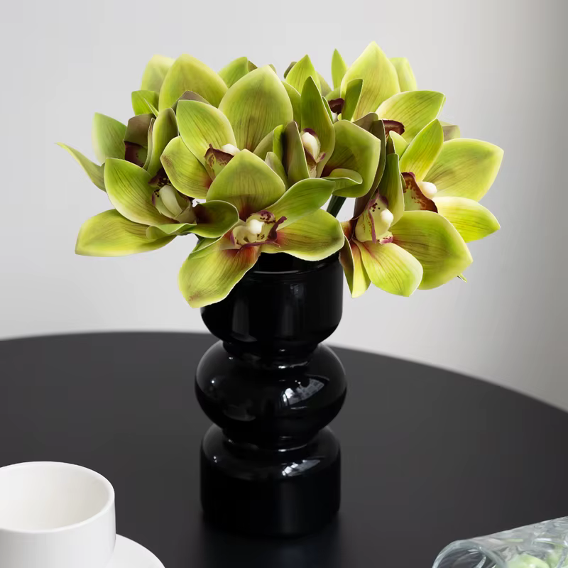 1 Bouquet de 6 fleurs d'orchidées simulées pour décoration de mariage