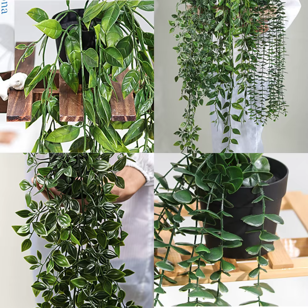 Plante suspendue en rotin d'eucalyptus artificiel