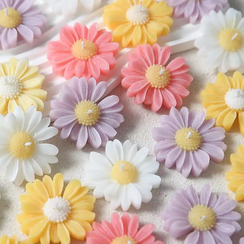 Bougies colorées en forme de marguerite