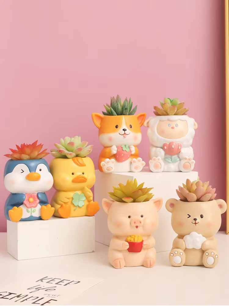 Jardinière d'animaux mignons pour plantes succulentes