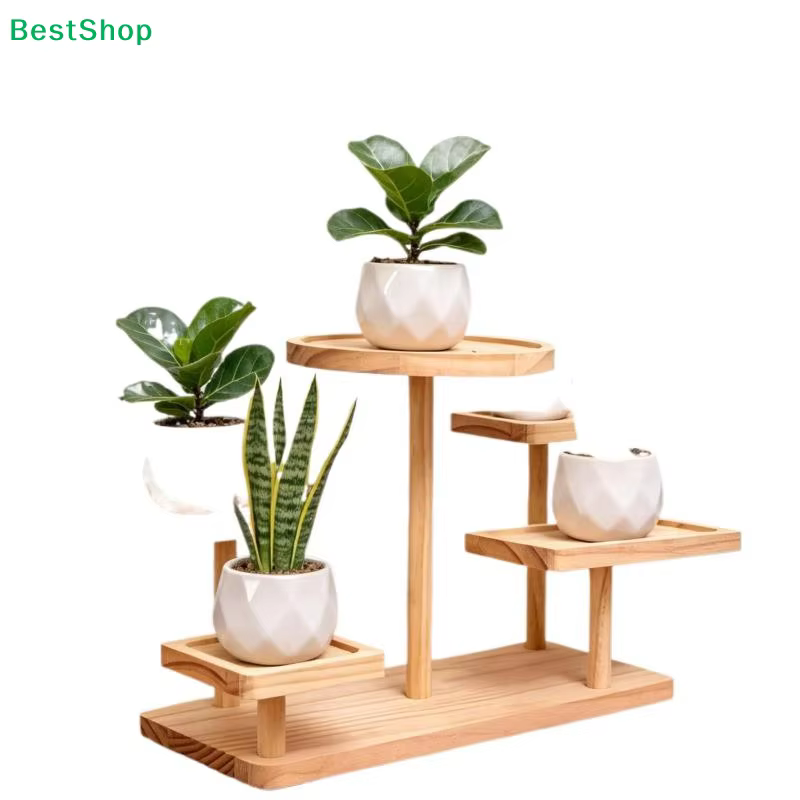 ☭ Support à plantes en bois à 5 niveaux