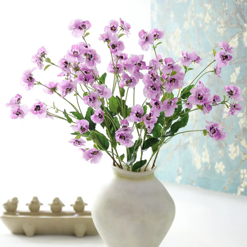 5 pièces de fleurs artificielles en soie blanches