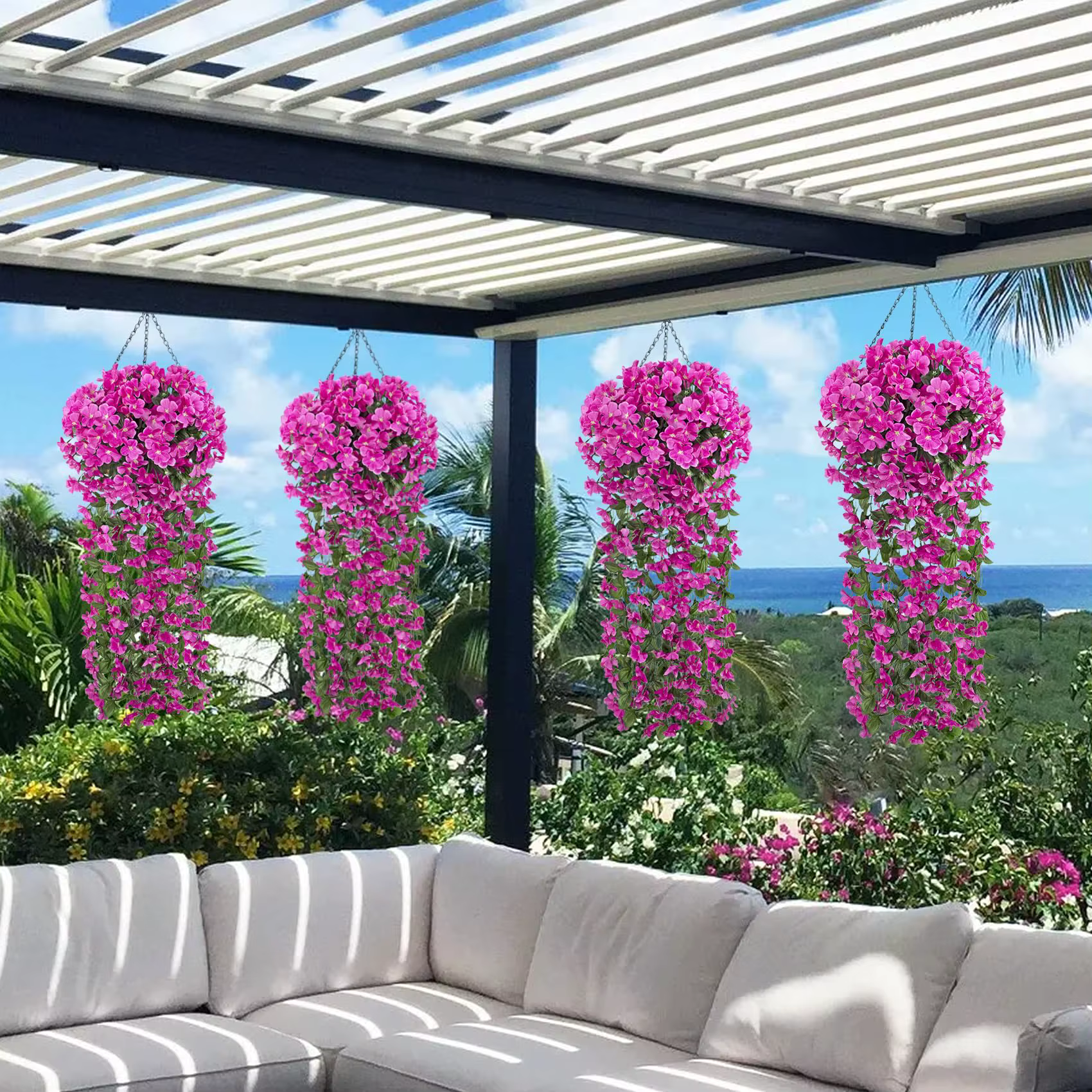 Fleurs suspendues de lierre Violet artificiel