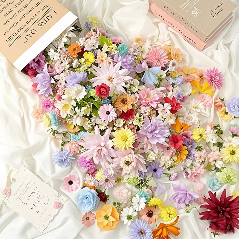 Mini fleurs artificielles en soie