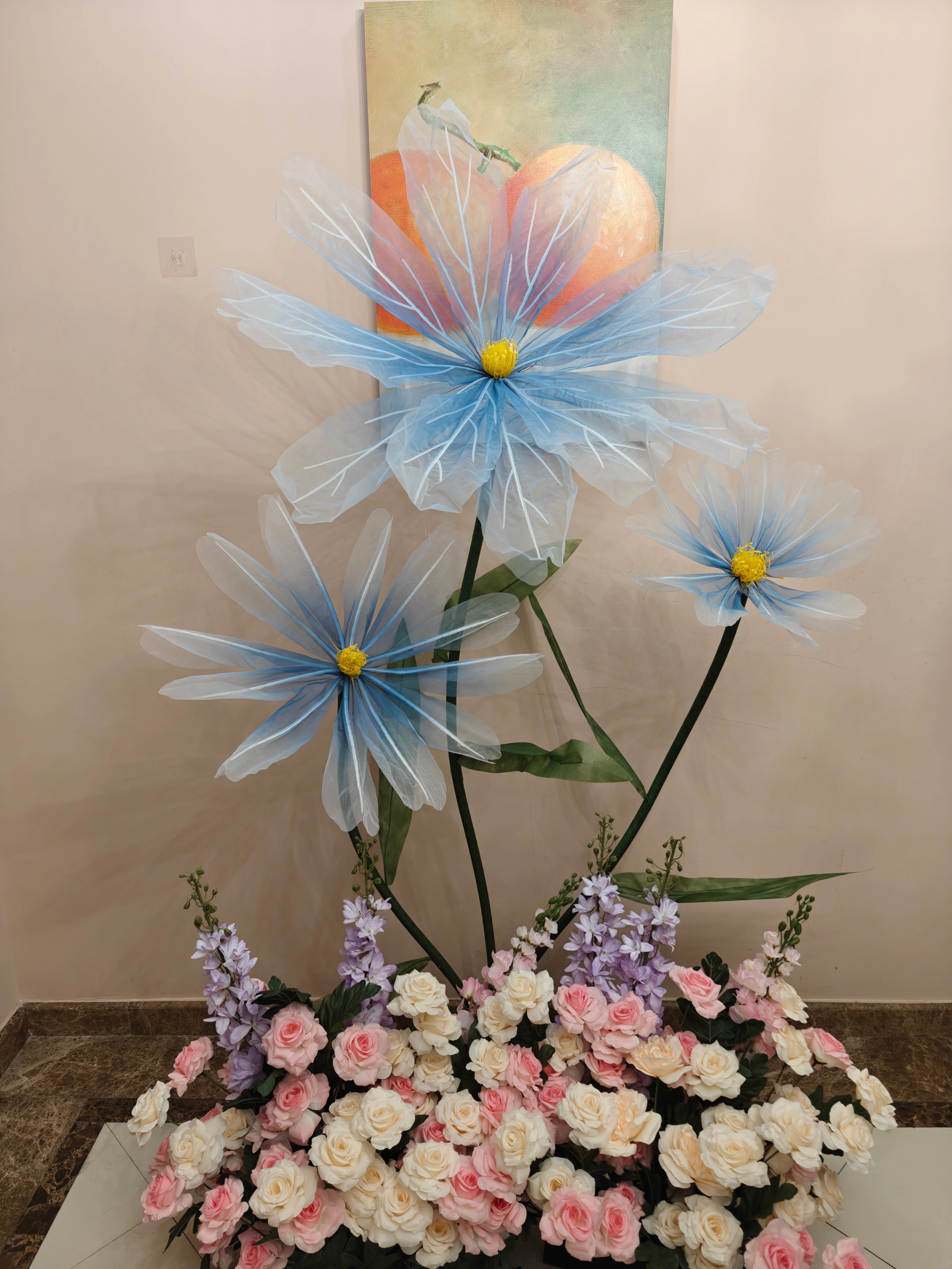 Fleur artificielle en soie pour décor de scène de mariage