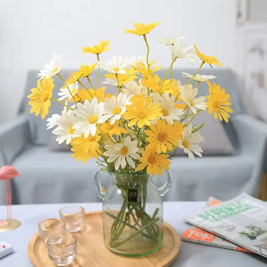 Fleurs artificielles marguerite en soie