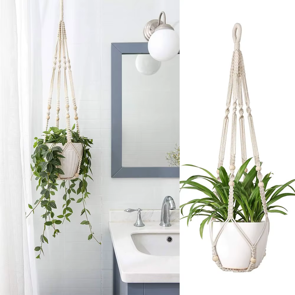 Cintre pour plantes en macramé bohème