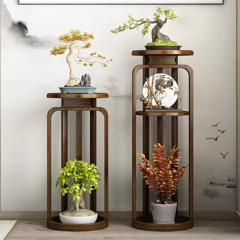 Support de fleurs en bambou de Style chinois Antique