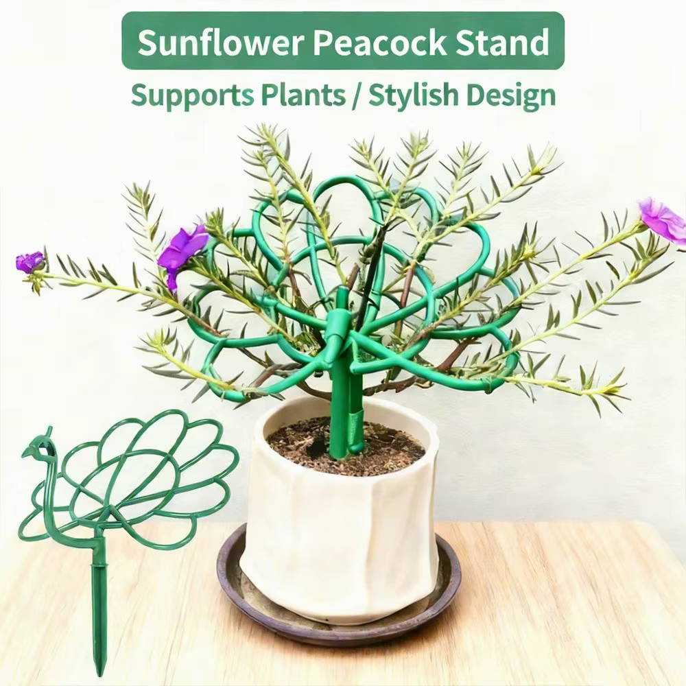 Nouveau support de plante en forme de paon pour extérieur
