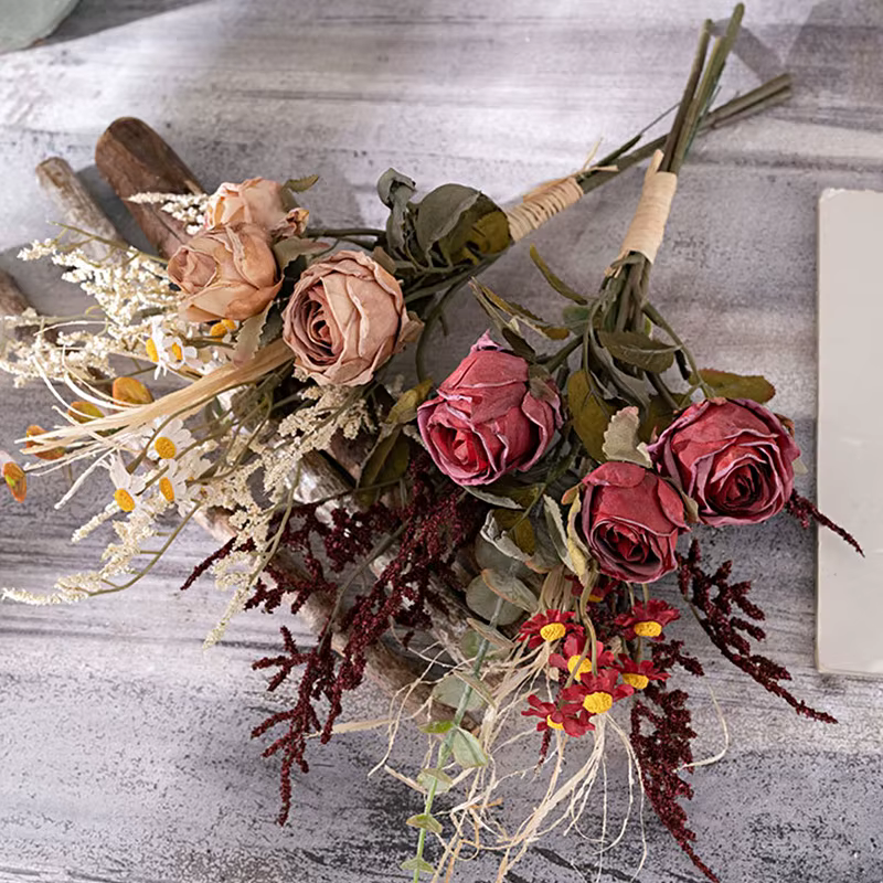 Bouquet de roses séchées de style français rétro