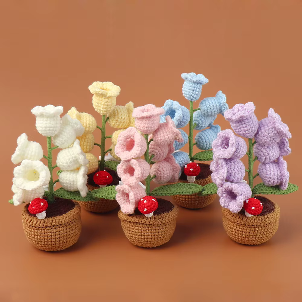 Orchidée Clochette au Crochet avec Pot
