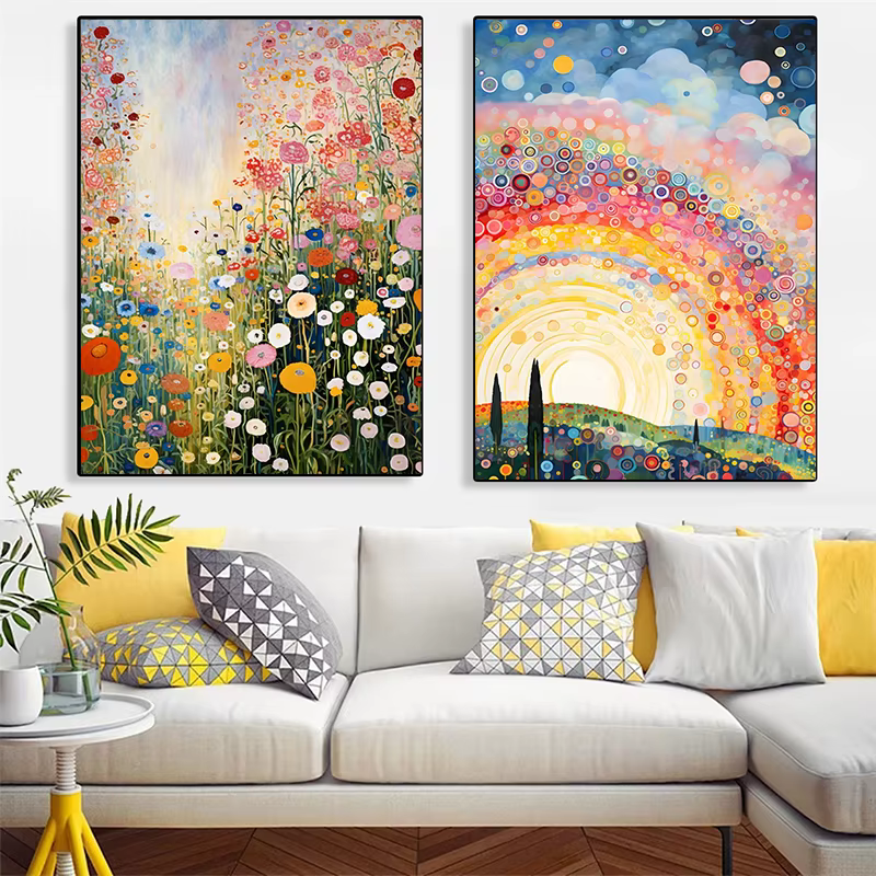 Toile de peinture de fleurs abstraites