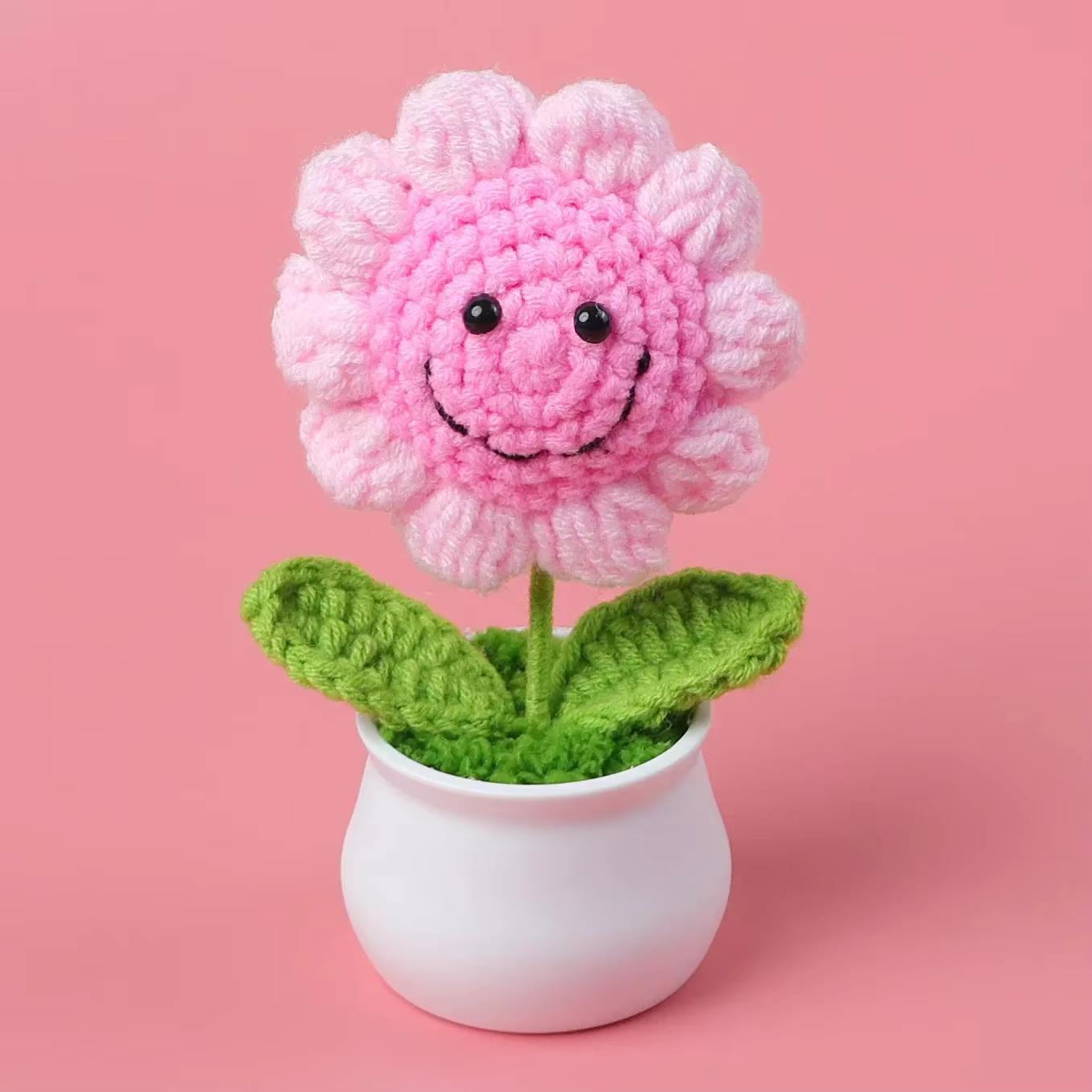 Jolies fleurs artificielles en crochet en forme de tournesol