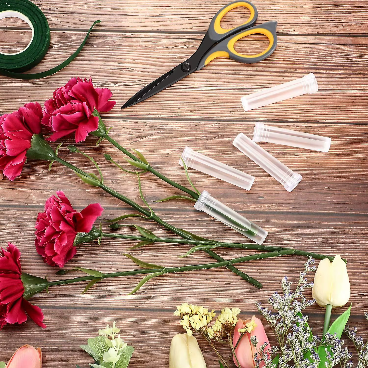 Tubes d'eau de fleurs en plastique de 2.8 pouces
