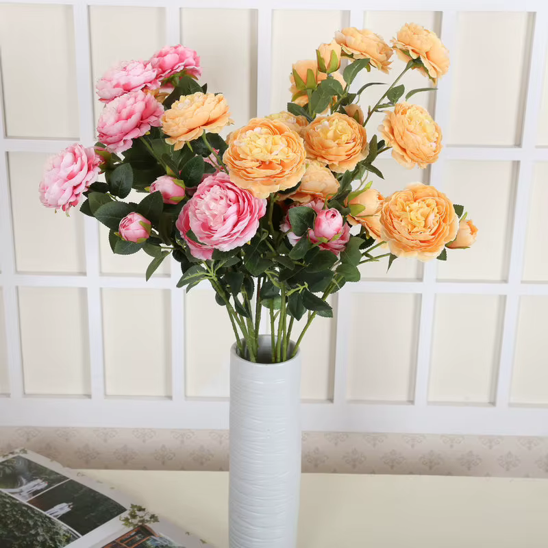 Branche de fleurs artificielles de pivoine
