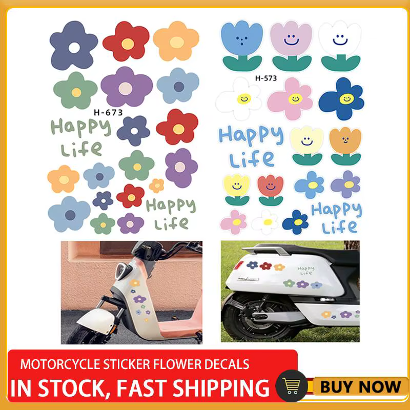 Décalcomanies de fleurs imperméables, autocollant de voiture mignon, décalcomanies de fleurs, autocollants muraux universels, décoration murale esthétique, amusant coloré