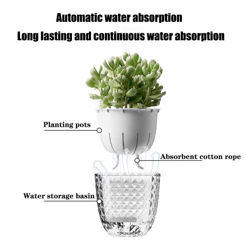 Pot de fleurs auto-arrosage automatique absorbant l'eau
