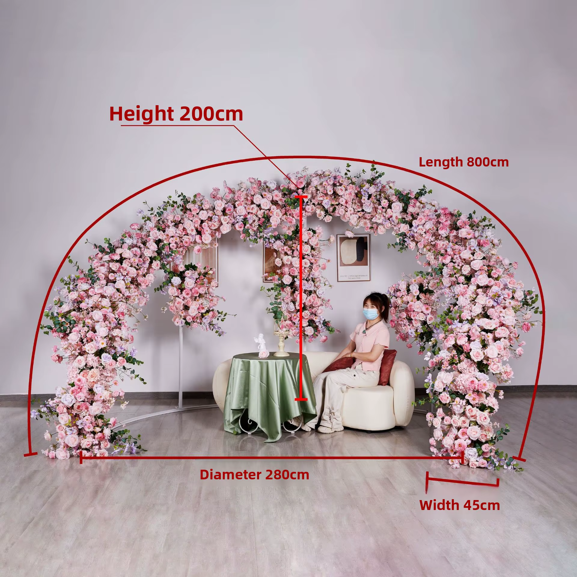 Arrangement de fleurs artificielles roses