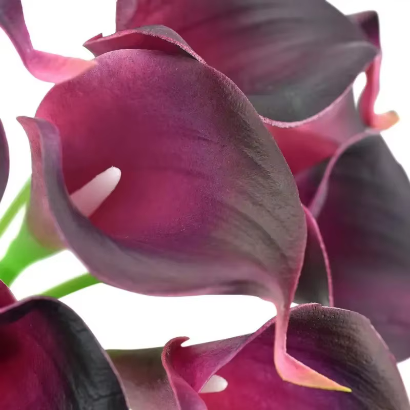 Bouquet de lys Calla artificiel – Fausses fleurs violettes réalistes pour mariages