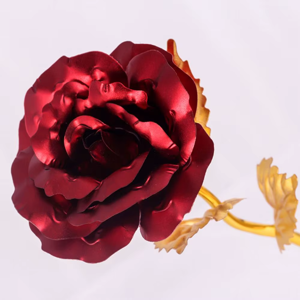 Feuille d'or sûre Rose fleur feuille d'or Rose fleur artificielle Rose fleur Simulation feuille d'or Rose pendentif décor à la maison