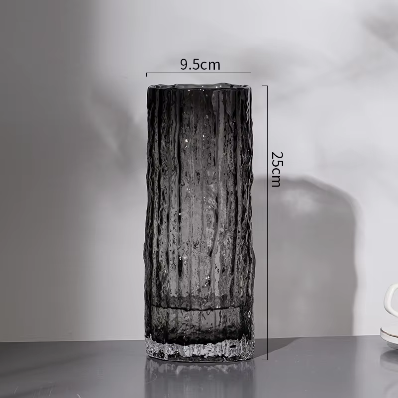 Vase en verre transparent pour décoration de table à manger