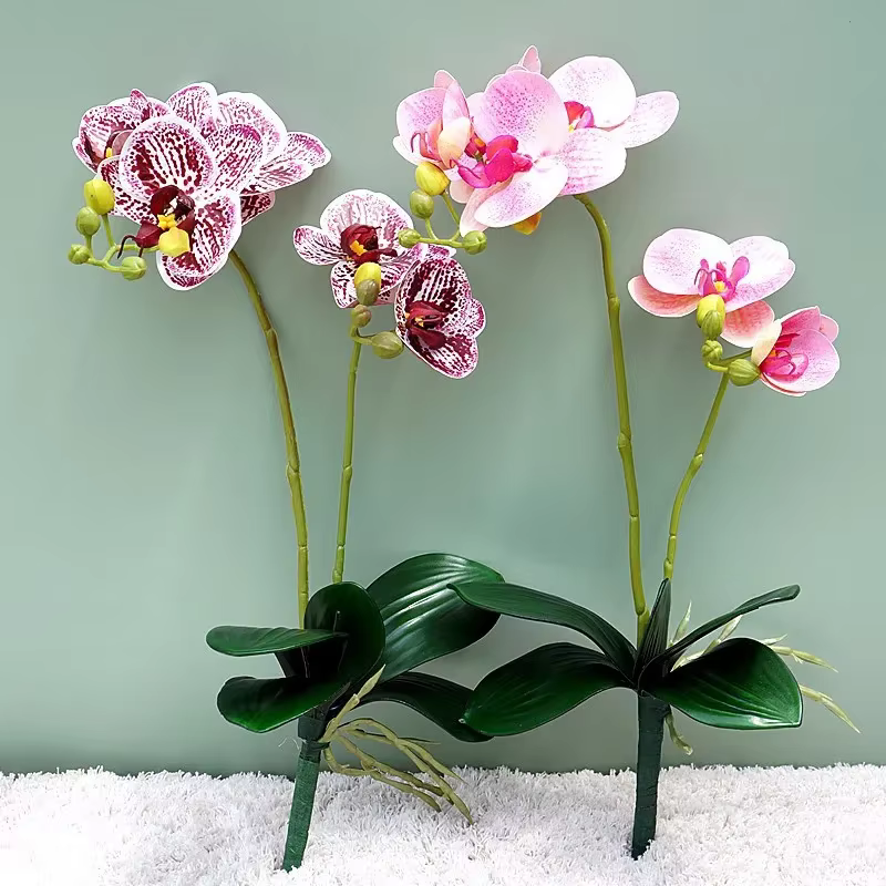 Fleurs artificielles orchidées papillon en plastique