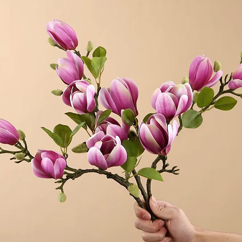 Bouquet de magnolia artificielle en soie