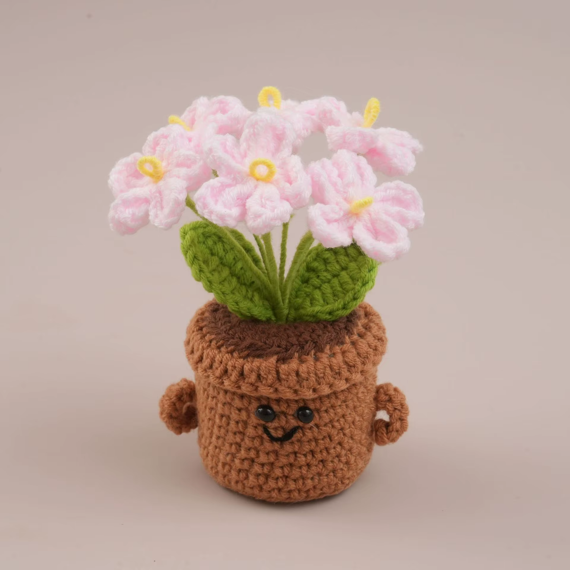 Pot de fleurs au crochet mignon