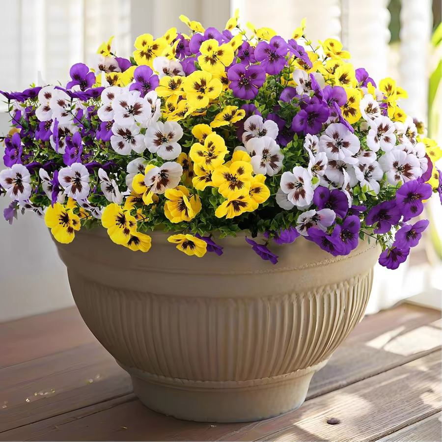 Fleurs artificielles Soie Pansy Jardin En Plein Air Mariage Bouquet De Mariée Maison Vase Décor Valentine Couronne Bricolage Cadeaux Accessoire