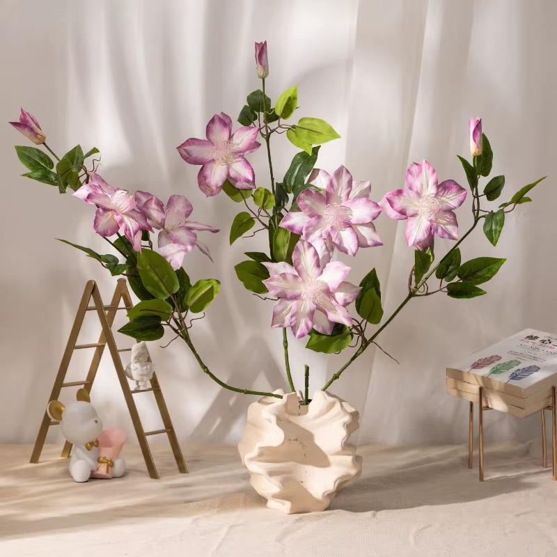 5 pièces de fleurs artificielles en plastique de 86 cm