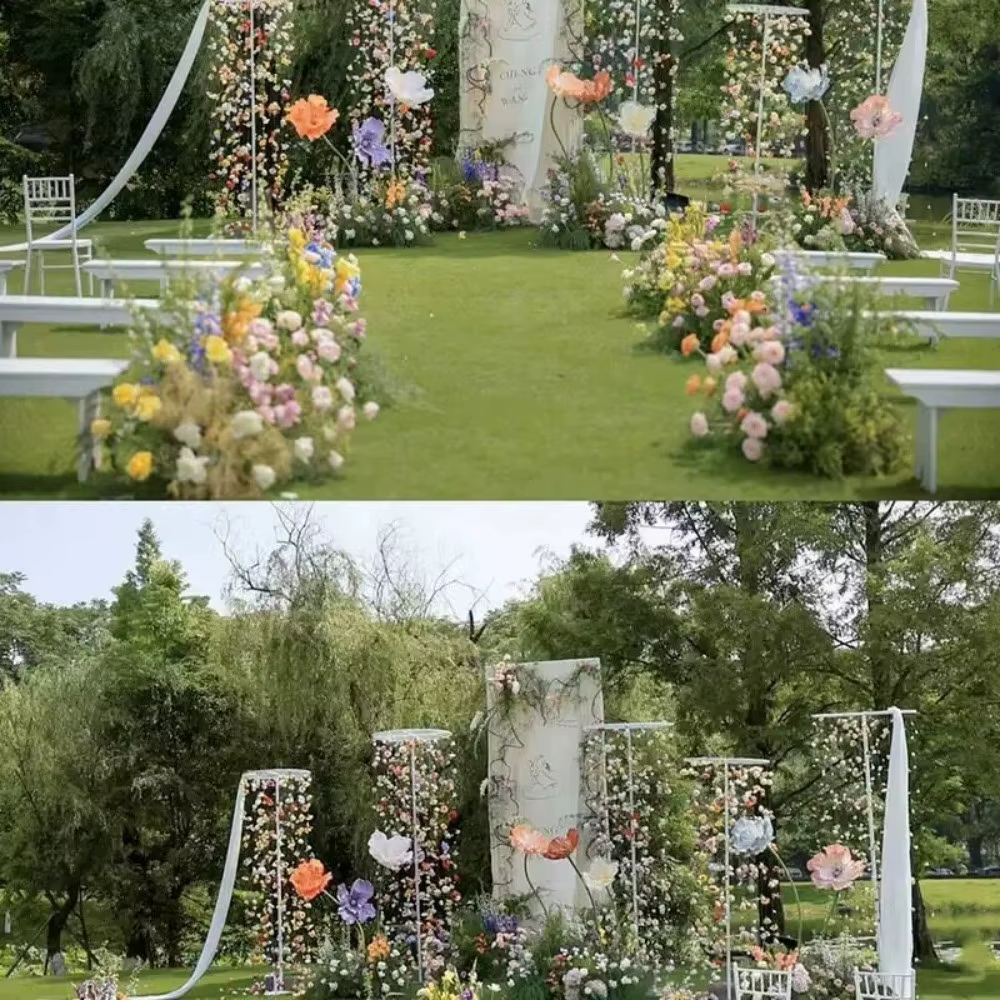 Rideau de fleurs artificielles style bohème