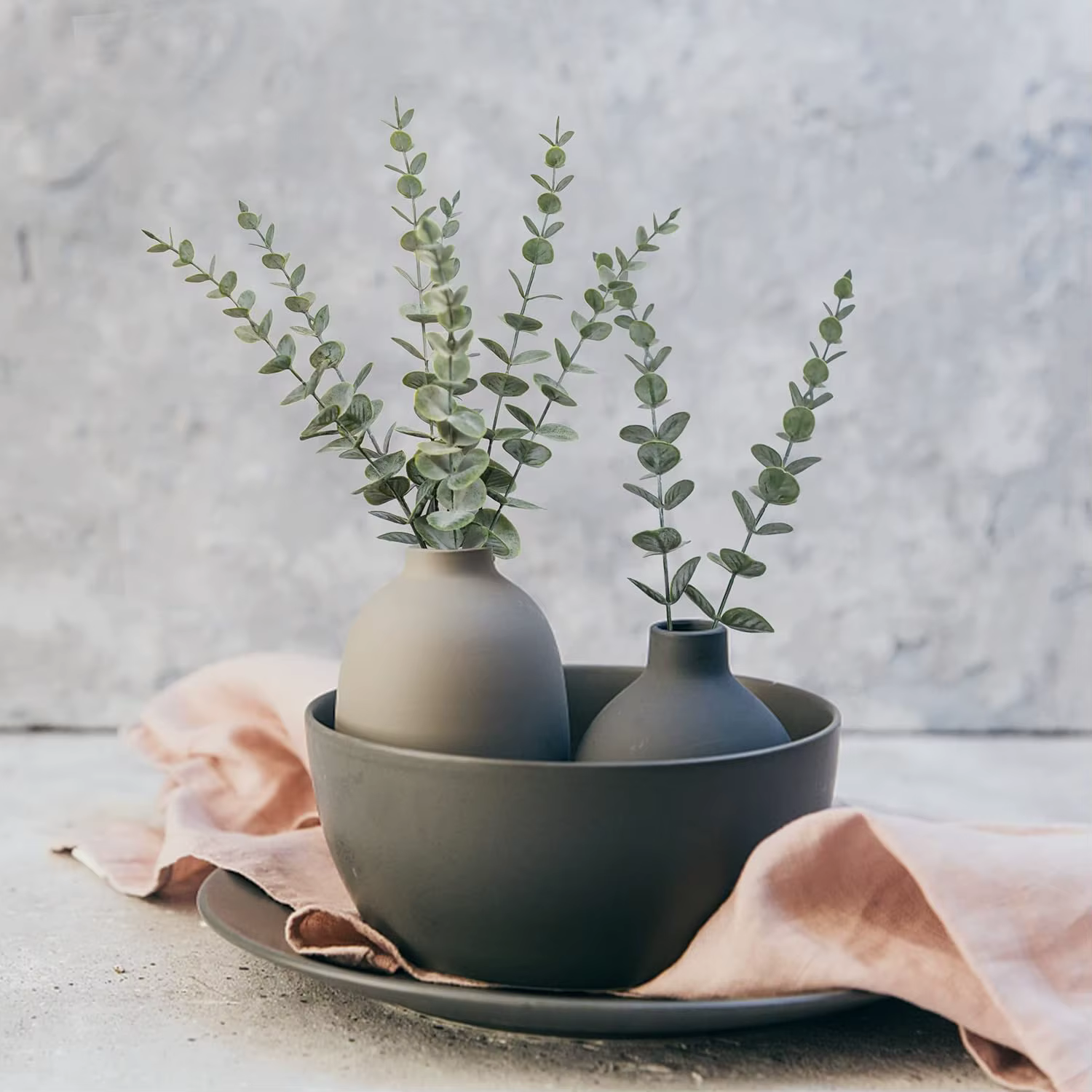 10-50 pièces bricolage artificiel Eucalyptus tenture murale décor verdure Boho décorations pour la maison ferme plantes rustiques pour mariage