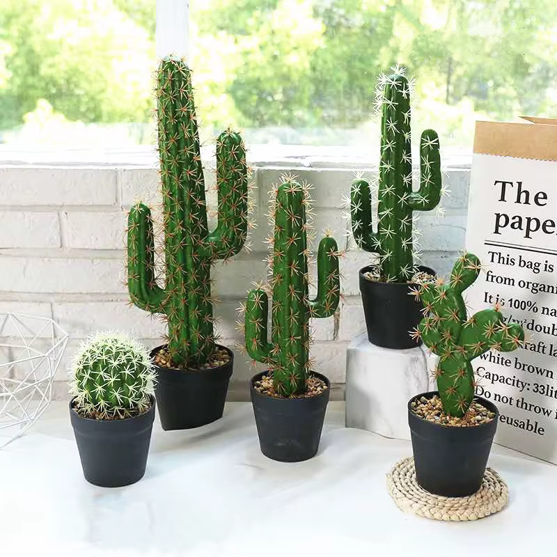 Grand Cactus artificiel fausse fleur succulentes fenêtre jardin décoration bricolage Art embellissement hôtel salon