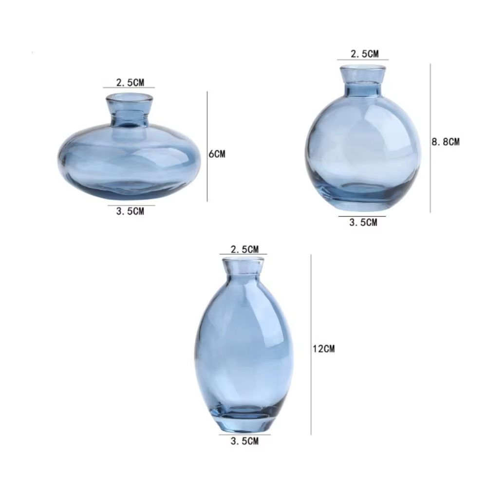 Mini vase à fleurs en verre transparent